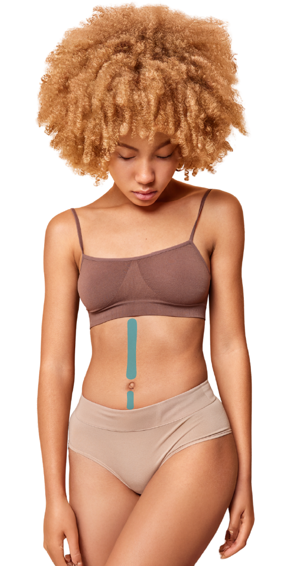 Stomach Line Laser Hair Removal Area